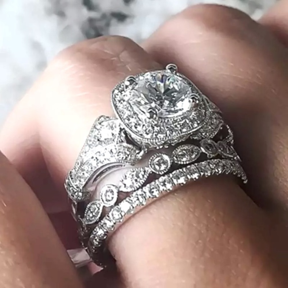 - - 🌷 White Sapphires 3 pc. Set in .925